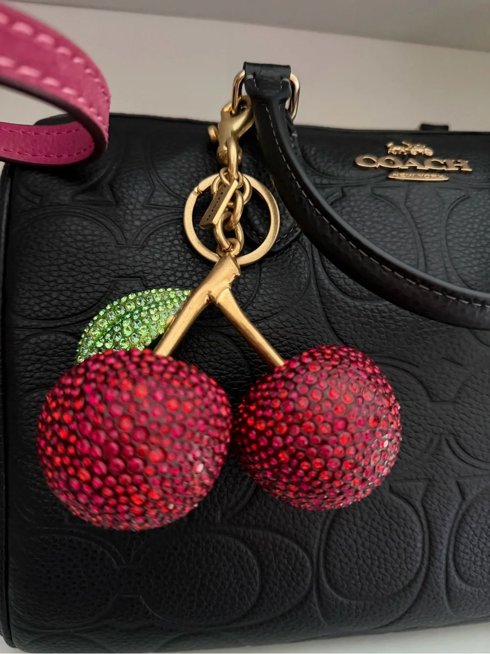 Coach Large Crystal Cherry Charm Orig $295 BEAUTIFUL! 🍒 - Picture 2 of 3